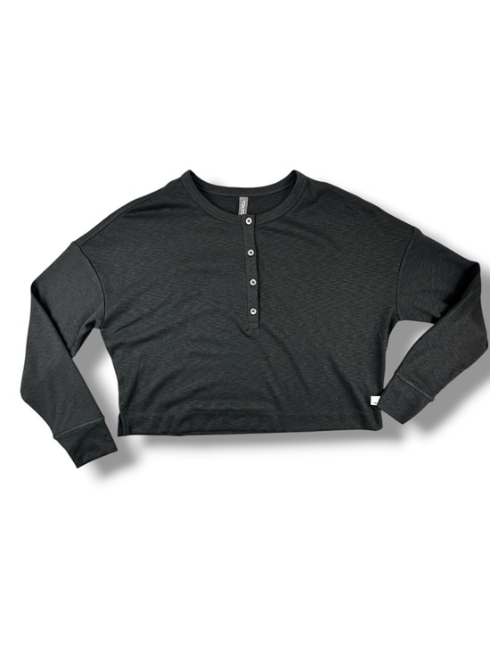 Vuori Tops - Vuori Black Heather Sunrise Oversized Long Sleeve Henley Size S NWOT